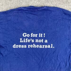 Hanes Beefy-T T-Shirt Mens Size XL Navy Geo Warriors Graphic Tee